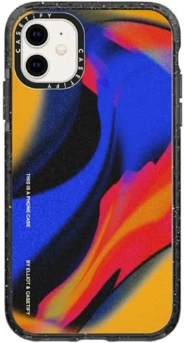 Miniatura 159 de CASETiFY Impact - Funda para iPhone 11 - Flower Power Retro - Negro Transparente