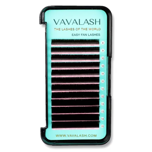 Miniatura 10 de VAVALASH Extensiones de pestañas postizas en abanico con forma de espigas, bandeja mixta de 0.315-0.591 in, rizo C, 0.003 in, negro mate