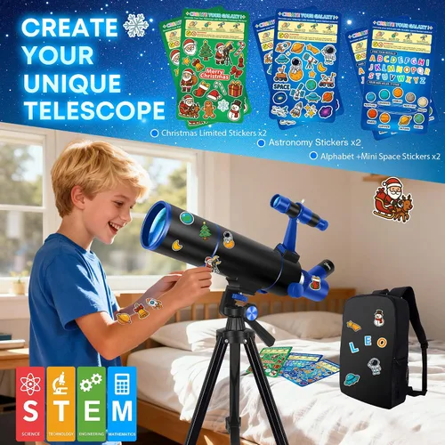 Miniatura 2 de Hawkko Telescopio para Adultos y Principiantes, Apertura de 80mm 500mm Telescopios para Astronomía Adultos, (20X-150X) Kit de Telescopio Refractor