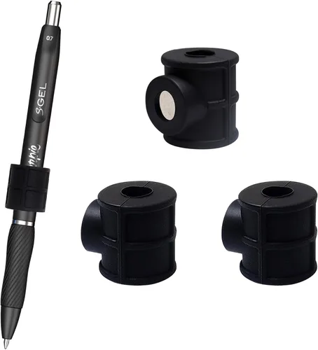 Paquete de 4 soportes magnéticos fuertes para lápices, soporte ajustable de silicona para la mayoría de lápices, ideal para refrigeradores, pizarras