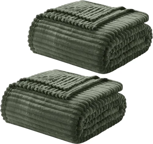 Miniatura 26 de Nestl Manta azul tamaño Queen para cama - Mantas acogedoras y cálidas para mujeres, mantas de felpa grande de vellón para niñas, azul piedra, 90 x