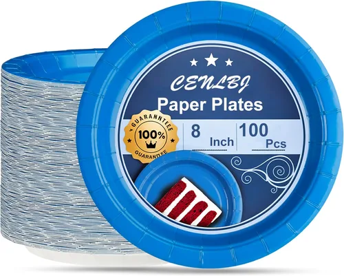Miniatura 15 de Black Paper Party Plates Supplies 400GSM -100pcs - 50 x 10 Dinner Plates and 50 x 8 Dessert Plate,Suitable for Birthday,Family Negro