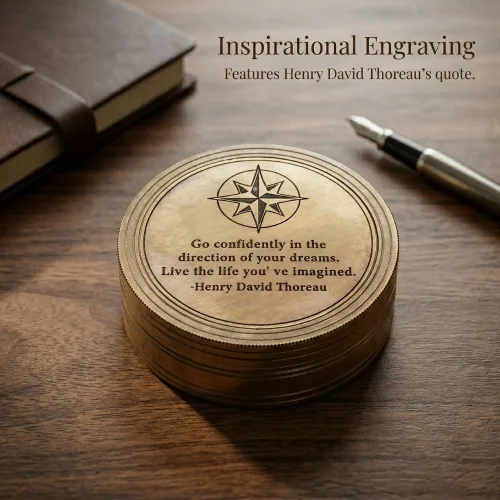 Miniatura 9 de Compass Gift for Mom/Dad, Vintage Pocket Compass Engraved with Go Confidently Customized Gifts for Women/Men, Baptism 2026 Communion Christian