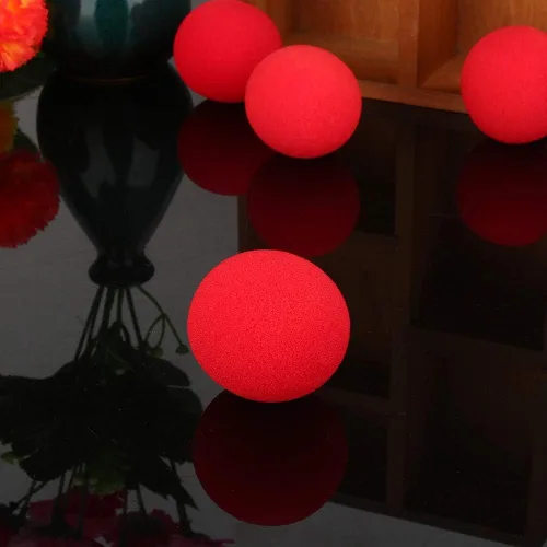 Miniatura 3 de Oumefar Juego de bolas mágicas mágicas suaves y rojas, bola de esponja pequeña, accesorios de truco, bolas hinchables, bola de esponja de EVA suave