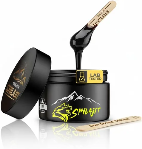 Resina Shilajit pura del Himalaya para hombres, 500 mg de potencia máxima, más de 85 minerales, rica en ácido húmico y fúlvico, apoyo inmunológico,