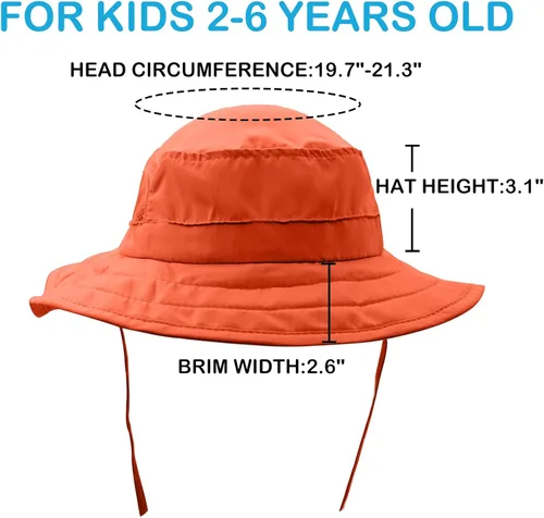 Miniatura 9 de Connectyle Sombrero de sol para niños y niñas, sombrero de pescador de ala ancha UPF 50+, sombrero de protección solar, sombrero transpirable