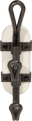 Miniatura 3 de FantasHome - Gancho giratorio de pared de 9 pulgadas con 3 ganchos, color blanco y negro