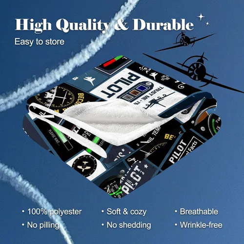 Miniatura 4 de tgruihm Mantas de regalo de piloto de 60 x 50 pulgadas, regalo de aviación, regalos de piloto de aviación, ideas de regalo de aviación, regalos
