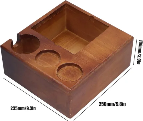 Miniatura 6 de Soporte de café con caja de café, soporte de madera para café, soporte antideslizante para distribuidor de mango de café, contenedor