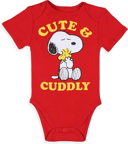Miniatura 4 de Peanuts - Pijama para dormir de Snoopy y Woodstock para niños pequeños, paquete de 3