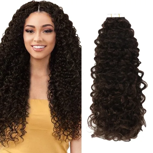 Miniatura 27 de Anrosa Extensiones de cabello humano real de 20 pulgadas, extensiones de cabello humano lacio de doble cara, color negro azabache, 1.76 oz, 20