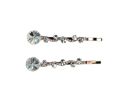 Miniatura 5 de Faship Un par de pinzas para el cabello AB con diamantes de imitación de alta calidad, 2 pines