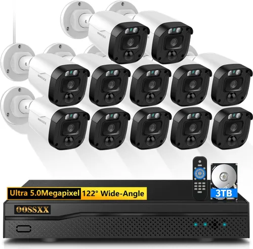 Miniatura 14 de OOSSXX Full HD 5MP Definición Sistema de Cámaras de Seguridad Cableado Hogar Exterior Cámaras de Videovigilancia Cámaras CCTV Sistema de Seguridad