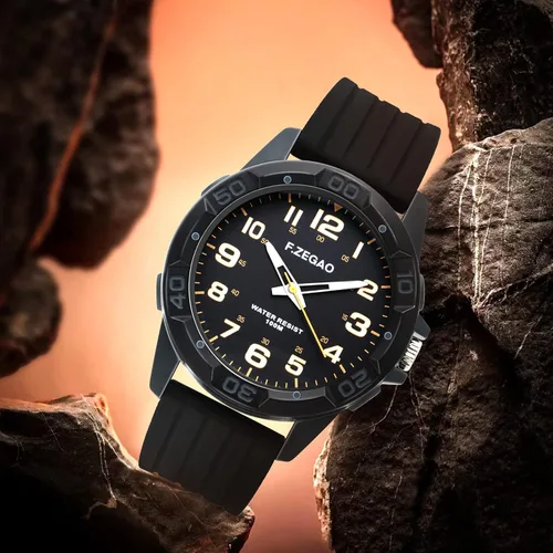 Miniatura 3 de F.ZEGAO 100M Waterproof Watch for Swimming, Easy Read Unisex Analog Watch, Second Hand Diver Analog Watch Men, 45mm Diameter