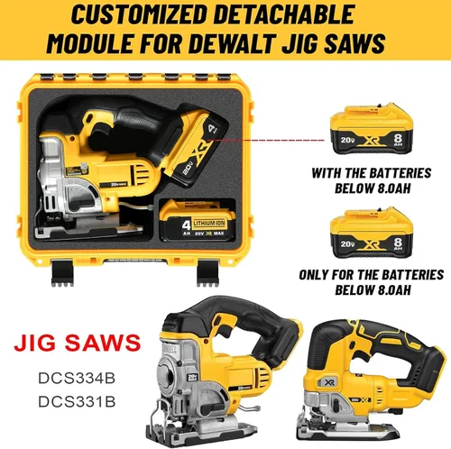 Miniatura 2 de Estuche para herramienta eléctrica Dewalt Jigsaw – Caja de herramientas dura impermeable para sierra caladora Dewalt 20V DCS334B DCS331B, kit