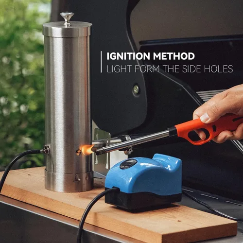 Miniatura 3 de Generador de humo frío con tapa y bomba de aire, ahumador eléctrico portátil para barbacoa, pellets de madera, ahumador al aire libre, accesorio