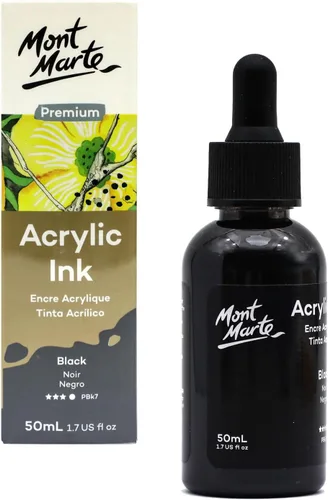 Miniatura 9 de Mont Marte Tinta Acrílica Premium 12 piezas x 20 ml (0,7 fl.oz. EE.UU.), Tintas acrílicas para artistas, colores esenciales, ideal para aerógrafo