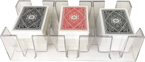 Miniatura 7 de Yuanhe Bandeja transparente de 2 barajas para naipes de Canasta - Sin base giratoria