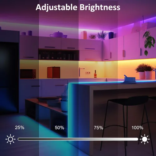 Miniatura 3 de LAFULIT Kit de 8 luces RGB para debajo del gabinete, tira de luces LED con aplicación y control remoto, sincronización de música, luces LED que