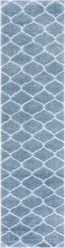 Miniatura 51 de SAFAVIEH Tahoe Shag Collection - Alfombra para pasillo, 2 x 9 pies, color beige y blanco, diseño de enrejado, no desprende pelusa y de fácil