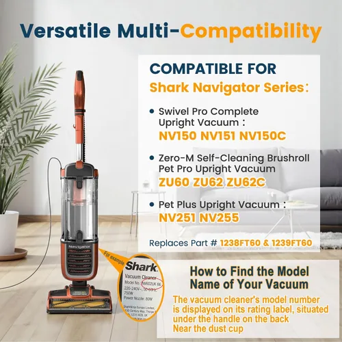 Miniatura 4 de Colorfullife Filtros para Shark Navigator Zero-M Cepillo autolimpiante Pet Pro Aspiradora vertical ZU60 ZU62 ZU62C NV251, NV255, piezas de repuesto
