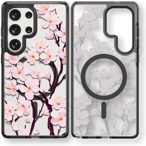 Miniatura 145 de Rosarnnah Funda compatible con Samsung Galaxy S24 Ultra, bonita estética, a la moda, divertida funda con estampado de gatito y gato, duradera a