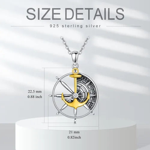 Miniatura 12 de PROESS Collar de plata de ley con colgante de montaña y sol de semilla de mostaza/masónico/brújula para mujeres y hombres, collar con colgante