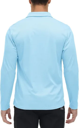 Miniatura 25 de Rdruko Polo para hombre con bolsillo de manga larga de secado rápido para golf al aire libre con cuello