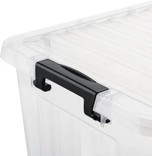 Miniatura 5 de Cetomo Contenedor de almacenamiento con tapa, caja de almacenamiento apilable con tapa y cierre a presión, contenedor de plástico transparente
