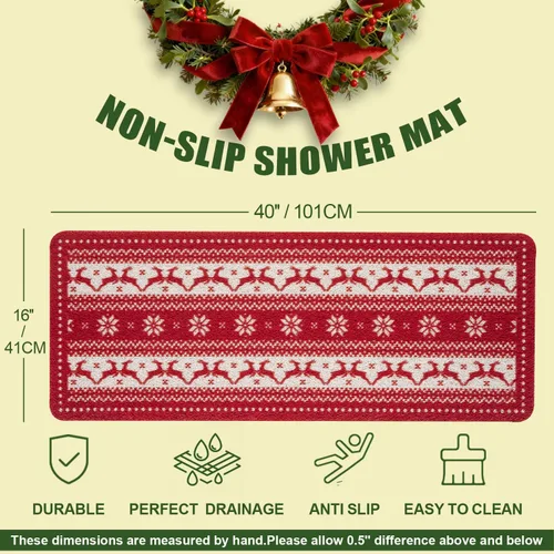 Miniatura 85 de Hargiis - Tapete antideslizante de secado rápido para tina y ducha, tapete exfoliante para pies, para baño, cocina u hotel, beige, 24 x 16 pulgadas