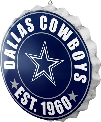 Miniatura 26 de NFL Team Logo Distressed Metal Hanging Wall Bottle Cap Sign