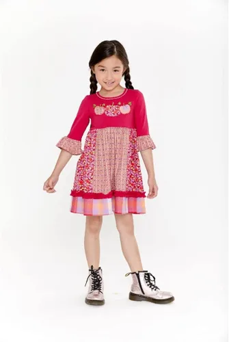 Miniatura 3 de Bonnie Jean Vestido de Acción de Gracias - Vestido de calabaza de punto para bebés niños pequeños y niñas pequeñas