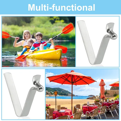 Miniatura 5 de PATIKIL Broches de paleta de kayak de 0.197 x 0.118 in, paquete de 6 clips de acero en forma de V de un solo pasador, clips de resorte, tubo