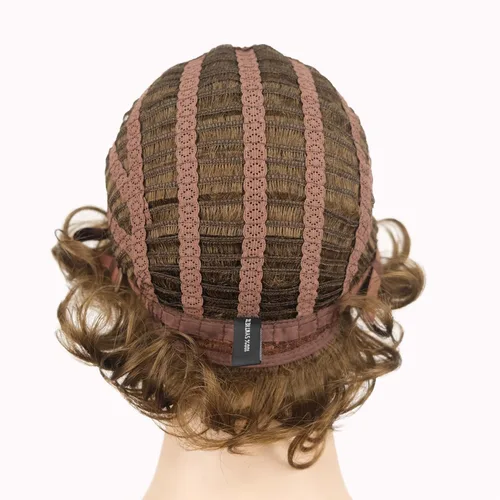 Miniatura 9 de Lydell Pelucas cortas y onduladas de 6 pulgadas, cabello sintético completo, estilo clásico (12TT26 marrón claro con reflejos)