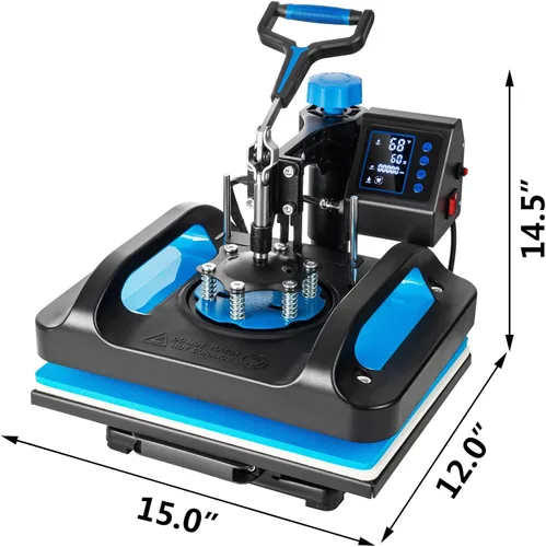 Miniatura 9 de Topdeep Prensa de Calor Pro 15x12 Pulgadas, Máquina de Prensa de Calor 8 en 1 con Prensa de Vasos de 30 OZ, Máquina de Prensado de Camisetas