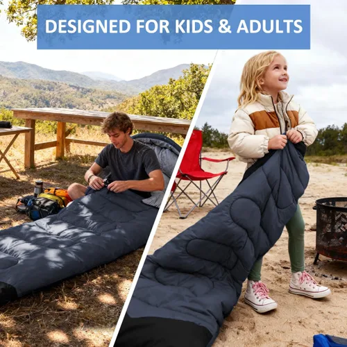 Miniatura 5 de Oaskys - Saco de dormir para acampar, para 3 estaciones, clima cálido y fresco, verano, primavera, otoño, ligero, resistente al agua, para adultos