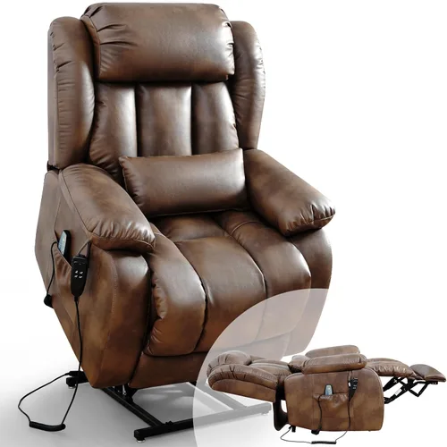 Miniatura 13 de Infinite Position Lay - Silla reclinable plana para adultos, silla elevadora eléctrica de doble motor para personas mayores con masaje