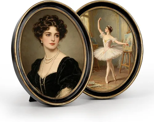 Miniatura 21 de AELS Marco de fotos vintage de tamaño de billetera pequeño de 2.5 x 3.5 pulgadas, elegantes marcos de fotos mini antiguos con frente de vidrio