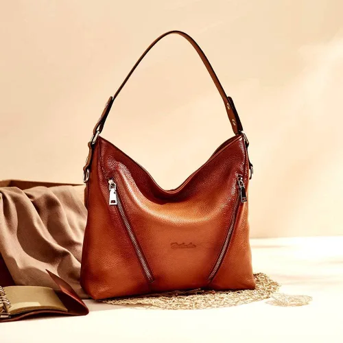 Miniatura 4 de BOSTANTEN Bolso de mano de cuero para mujer, bolso de mano grande de diseño tipo hobo y cartera de cuero para mujer, con bloqueo RFID, pequeño