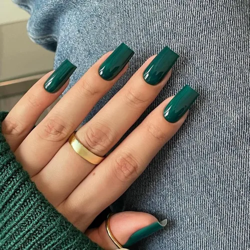 Miniatura 23 de KQueenest Uñas postizas largas a presión con diseño de ojo de gato, cuadradas, medianas, color rojo oscuro con purpurina, ataúd, uñas acrílicas a