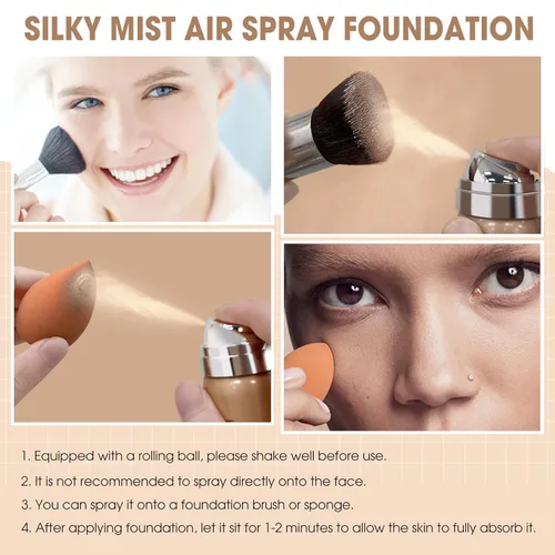 Miniatura 6 de LOKFAR Aerosol de base AirBrush - Kit de maquillaje en aerosol de niebla sedosa con brocha, base de cobertura completa para un acabado radiante #05