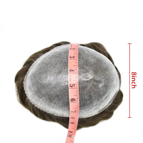 Miniatura 96 de Toupee Hair Piece For Men 100% Real Human Hair System Natural Looking Hairpieces For Men Hair Units Protesis Capilar Para Hombre 8''X10'' #610#6