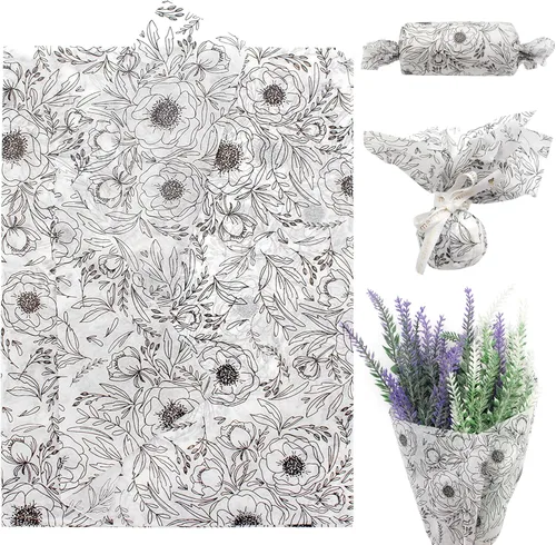 Miniatura 11 de Benvo 20 hojas de papel de seda con estampado floral 20 pulgadas x 29 pulgadas papel de decoupage decorativo papel de seda para regalos envoltura