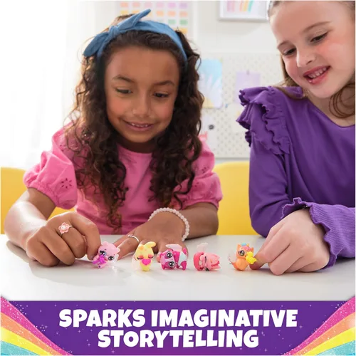 Miniatura 6 de Hatchimals Alive, Rainbow Splash Cartón de Huevos, 5 Mini Figuras en Huevos de Revelación de Color y 10 Accesorios, Regalos y Rellenos de Media