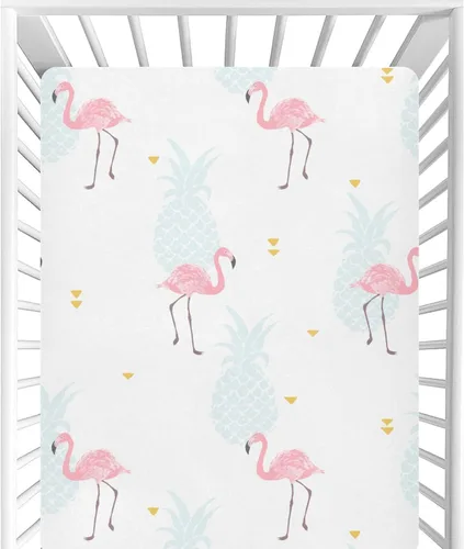 Miniatura 36 de CaTaKu Sábanas de cuna para niñas y niños – Sábanas de bebé bohemias con flores silvestres, sábanas de colchón neutro para cuna para cama