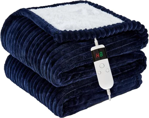 Miniatura 11 de Manta térmica portátil con mangas y bolsillo para el pie, manta térmica de calentamiento rápido con 10 ajustes de calor apagado automático