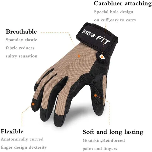 Miniatura 3 de Guantes de escalada, guantes de cuerda, perfectos para rappel, rescate, roca, árbol, pared, escalada de montaña
