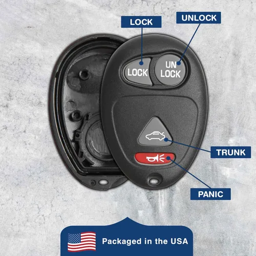Miniatura 6 de keylessoption sólo el caso Keyless Entry Remote Key Fob Shell, Negro