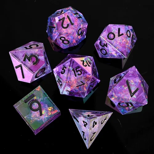 Miniatura 14 de DND - Juego de dados de metal, UBEUCK 7 piezas de dados de metal DND para cajas de juegos de mesa de Calabozos y Dragones