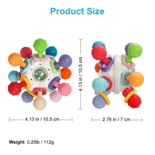 Miniatura 6 de TOHIBEE - Juguete sensorial Montessori de dentición para bebés, de grado alimenticio, para el desarrollo y aprendizaje en bebés recién nacidos de 0